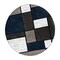 World Rug Gallery Contemporary Modern Boxes Design Soft Area Rug 6'6'' Round Navy 106NAVY6RND - alternate 2